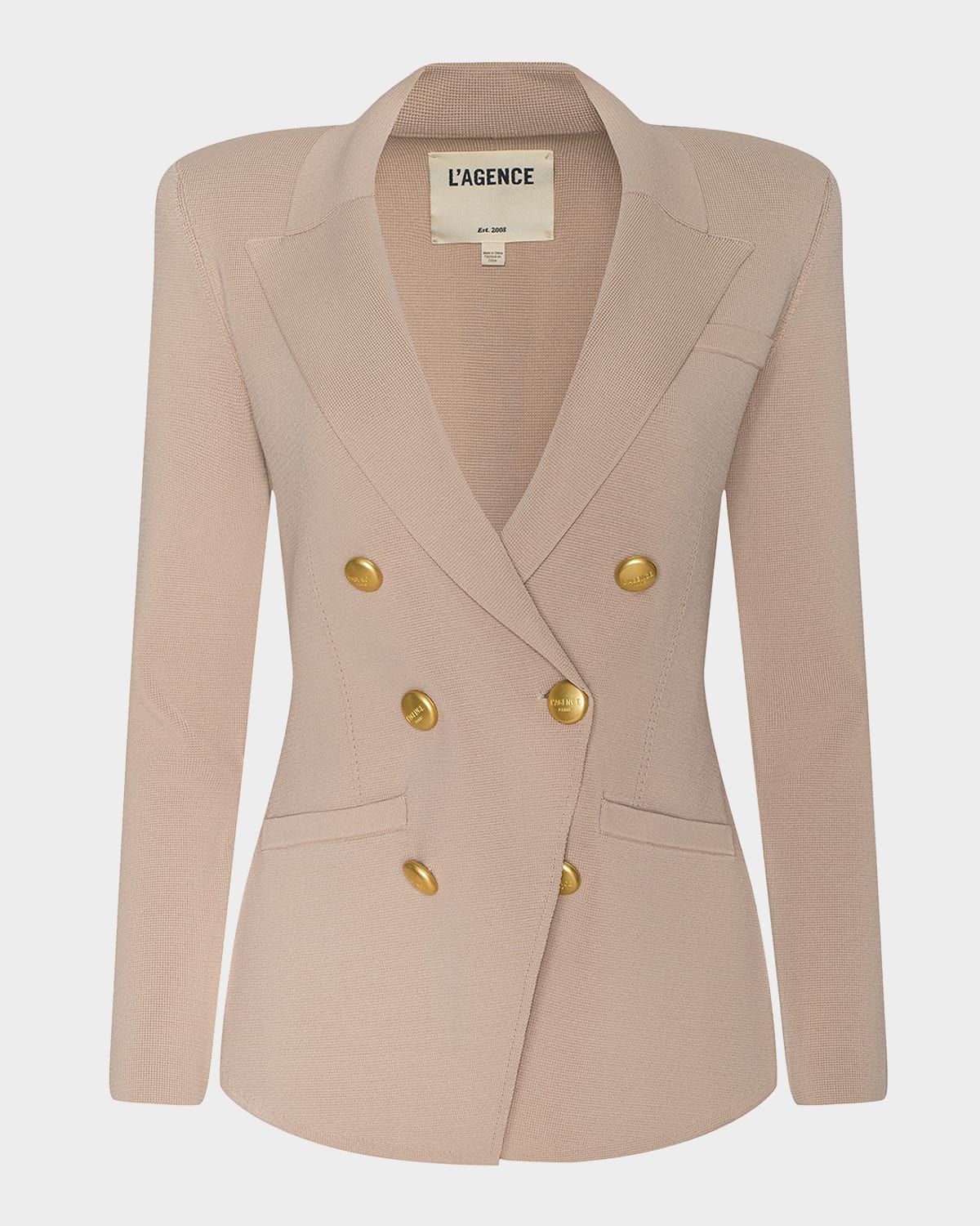 Amelia Knit Double-Breasted Blazer