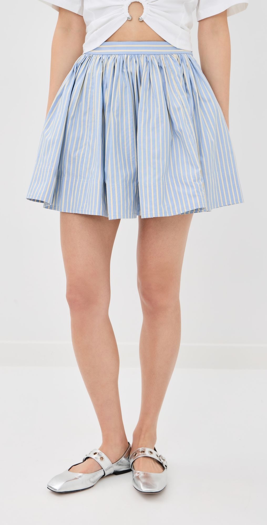 rabanne Stripe Mini Skirt Stripes Blue/Yellow 36