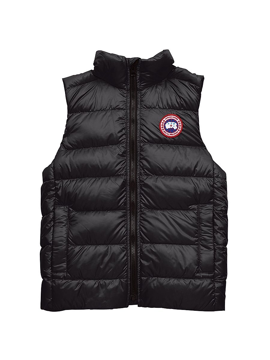 Girl's Crofton Logo Puffer Vest - Black - Size 2