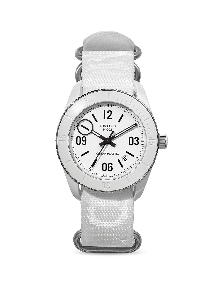 Men's Ocean Plastics Sport Stainless Steel Strap Watch - White