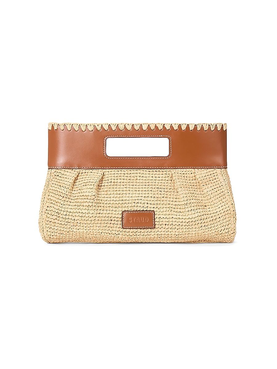 Women's Lena Raffia Clutch - Natural And Tan