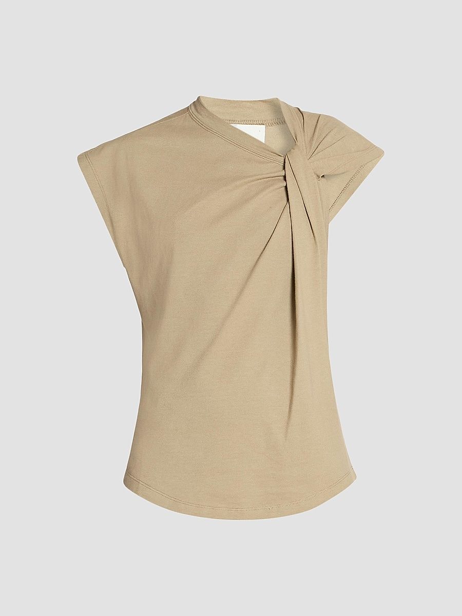 Isabel Marant Women's Nayda Cotton Twist Top - Light Bronze - Size Medium