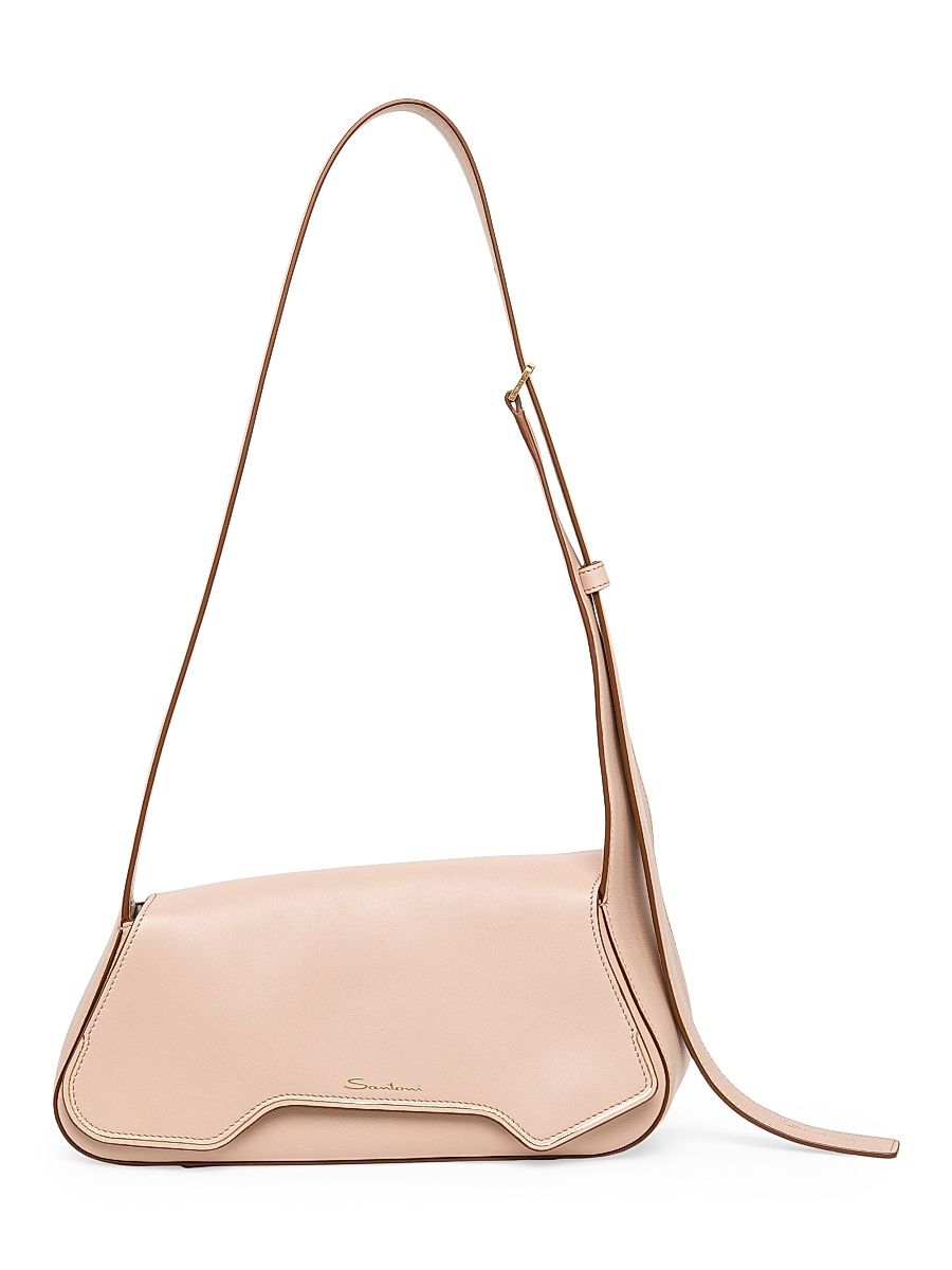 Women's Soft Pluto Leather Shoulder Bag - Beige