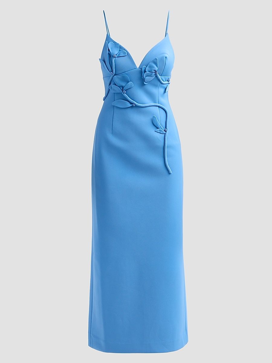 Women's Northwick Floral Applique Midi Dress - Blue - Size 12