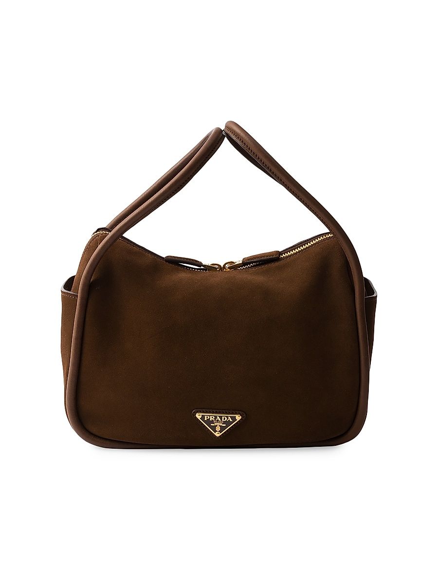 Women's Darling Suede Top Handle Bag - Dark Brown