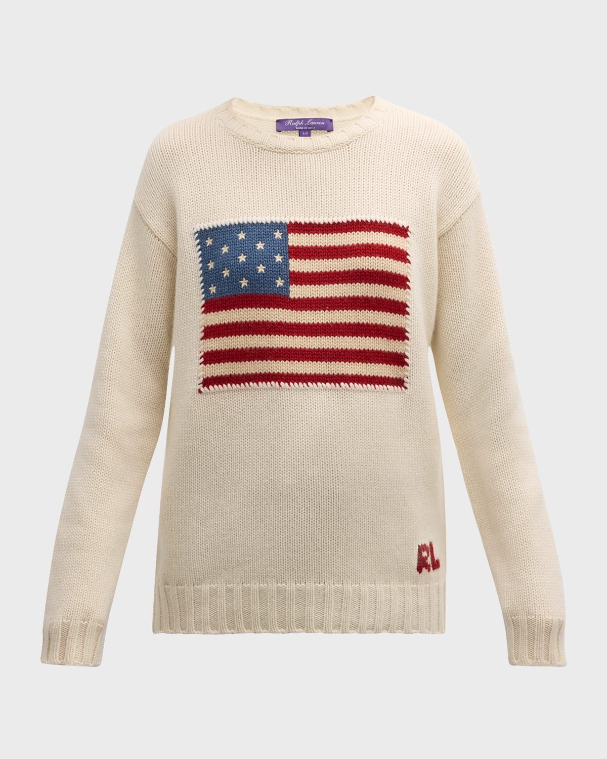 Flag Crewneck Cashmere Sweater