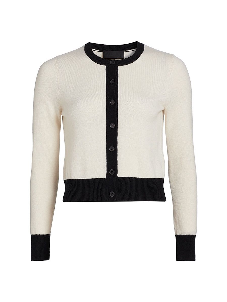 Women's Meadow Cashmere Cardigan - Ivory Black - Size XL