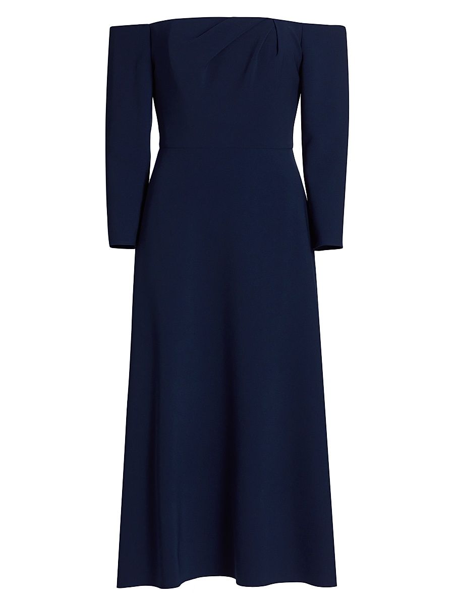 Women's Off-the-Shoulder Midi-Dress - Midnight - Size 6