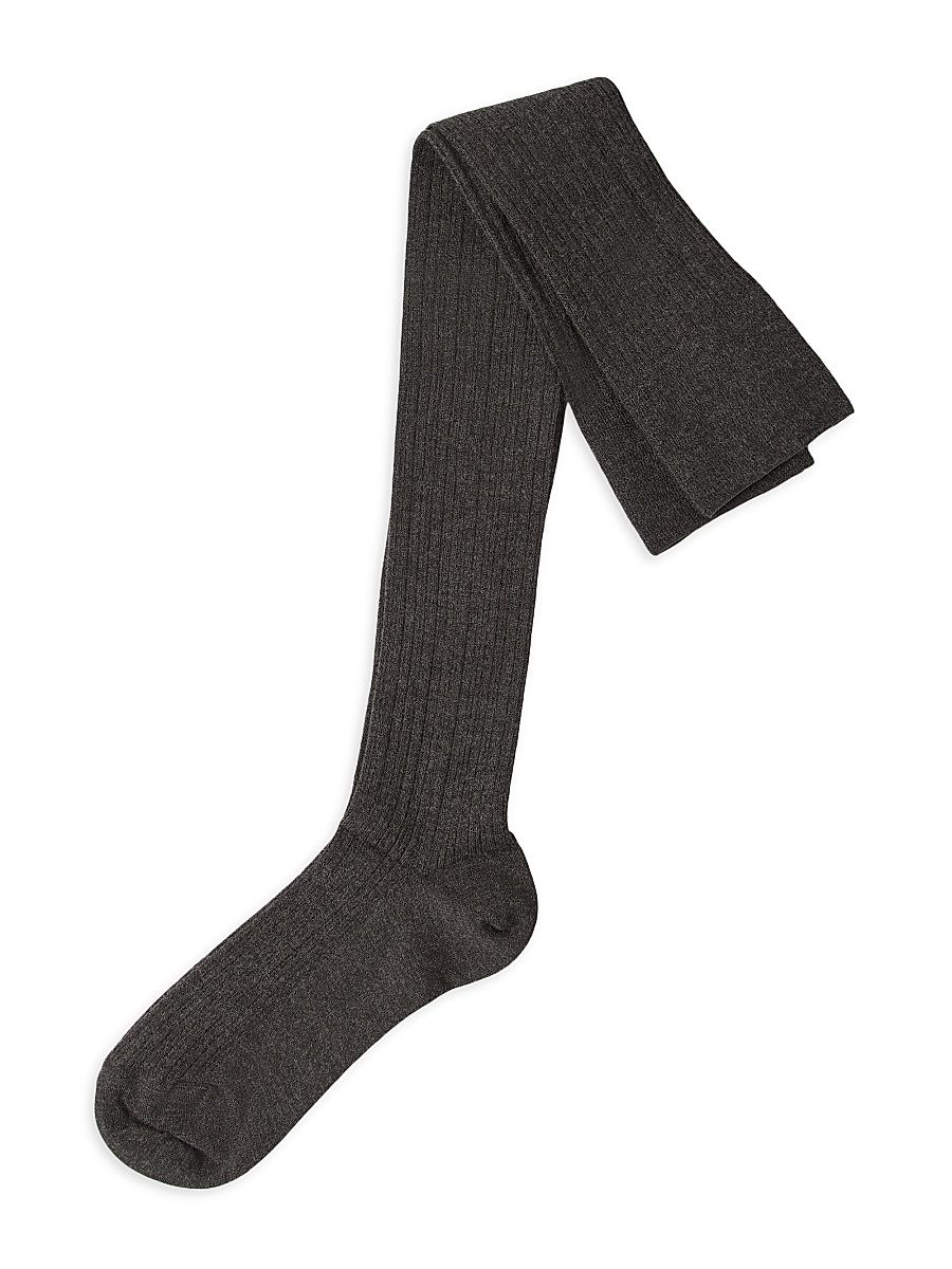 Women's Stretch Cashmere Rib Knit Socks - Anthracite - Size Medium