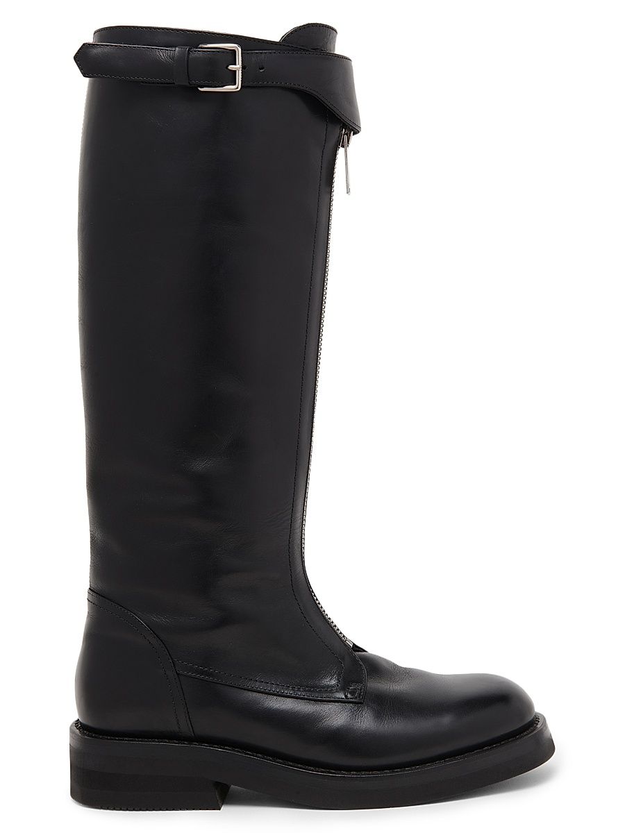 Women's Leather Knee-High Boots - Black - Size 7.5