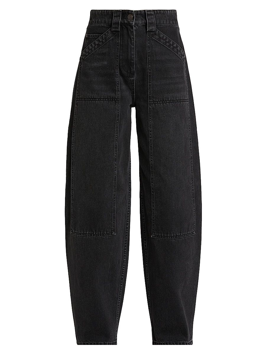 Women's Denim High-Waisted Balloon Jeans - Black - Size 31