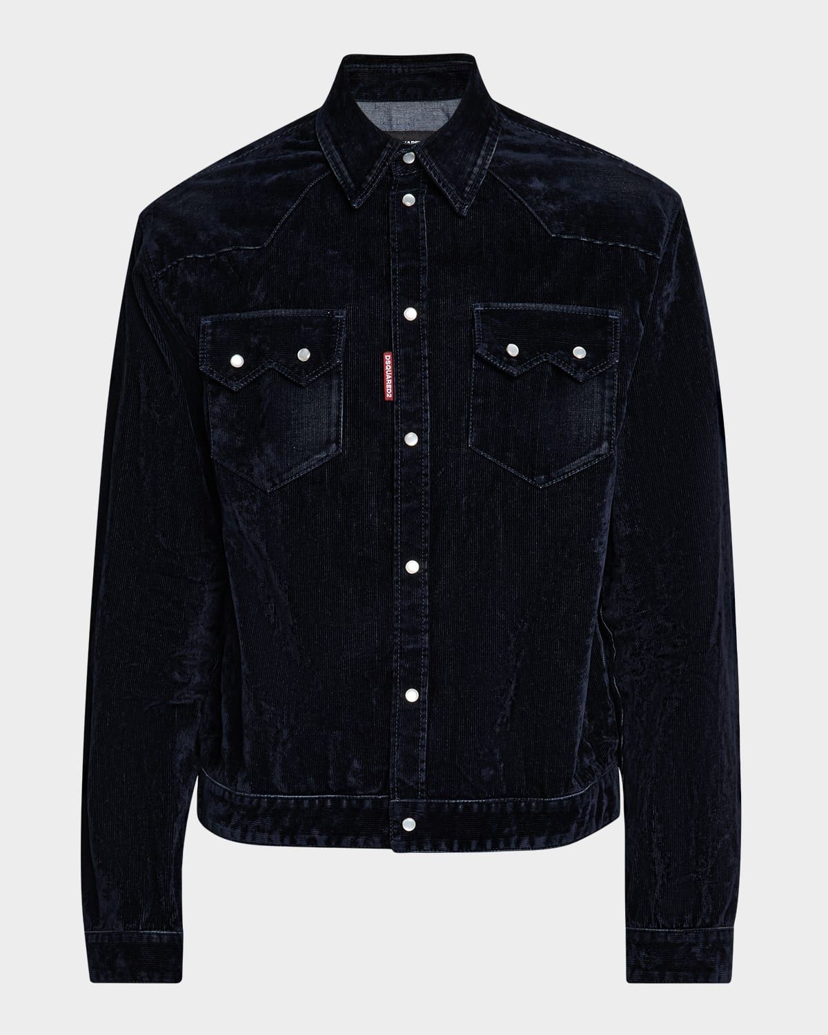 Men & apos;s Flocked Corduroy Jean Jacket