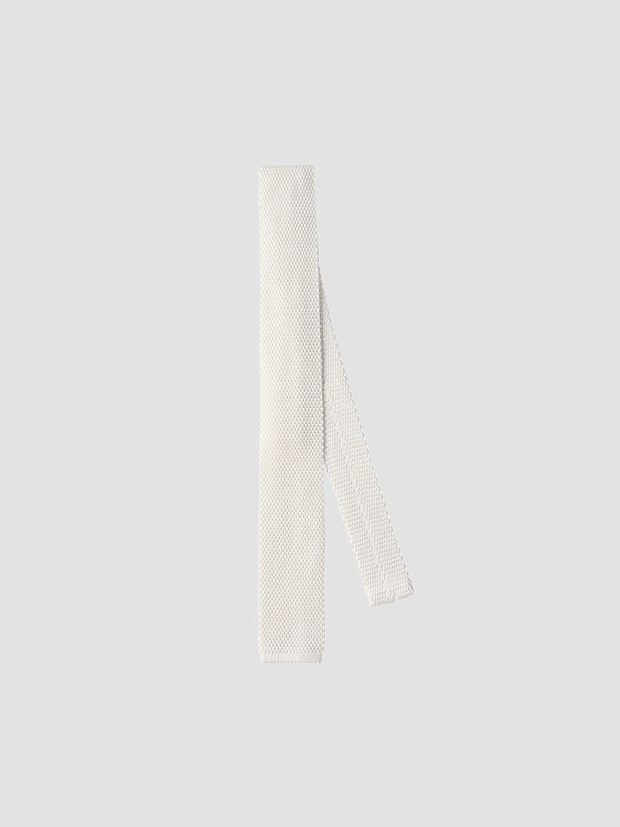 Men's Silk Knit Tie - White