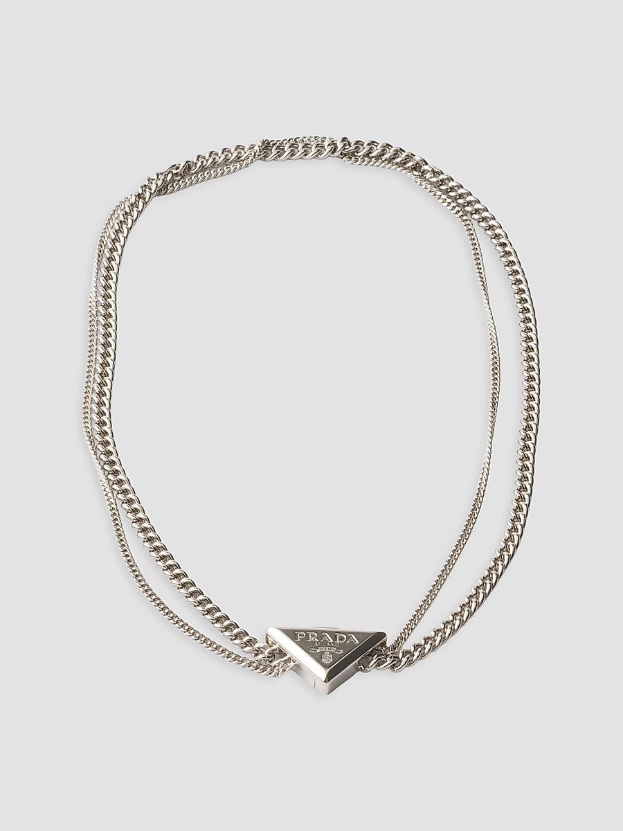 Men's Metal Necklace - Silver - Size Medium