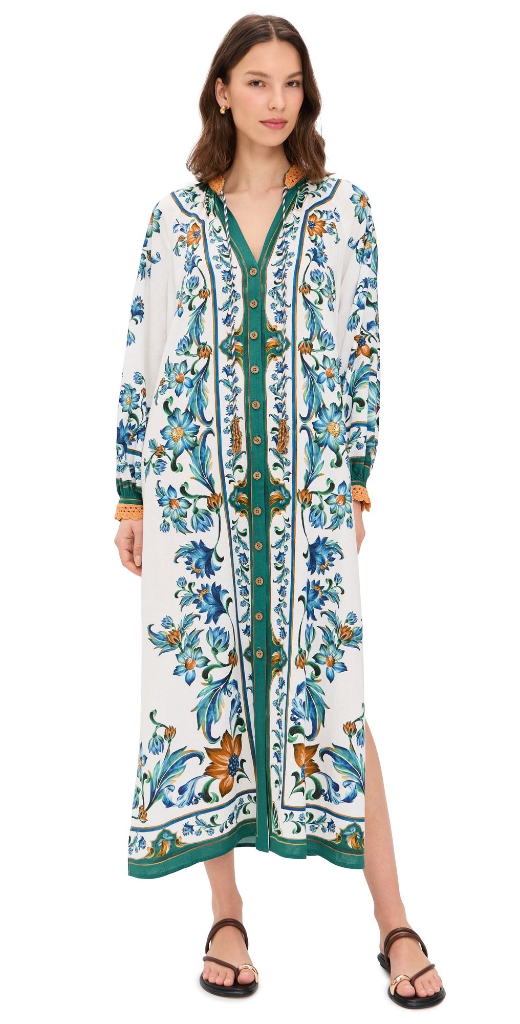 FARM Rio Flora Tile Maxi Dress Flora Tile Off White XL