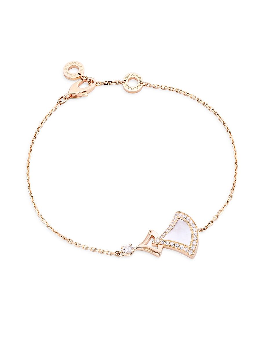 Women's Divas' Dream 18K Rose Gold, Mother-Of-Pearl, & Diamond Bracelet - Mother Of Pearl - Size Small