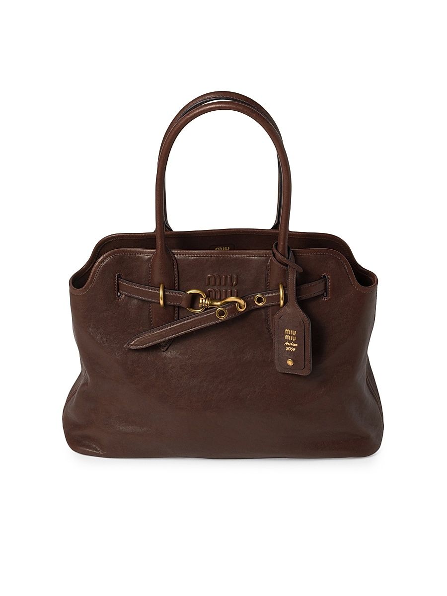Women's Aventure Nappa Leather Shoulder Bag - Brown