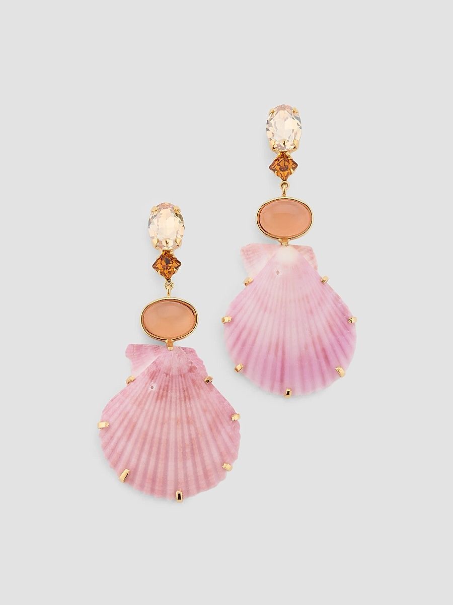 Women's Adrielle 18K-Gold-Plated & Mixed-Media Shell Drop Earrings - Cala