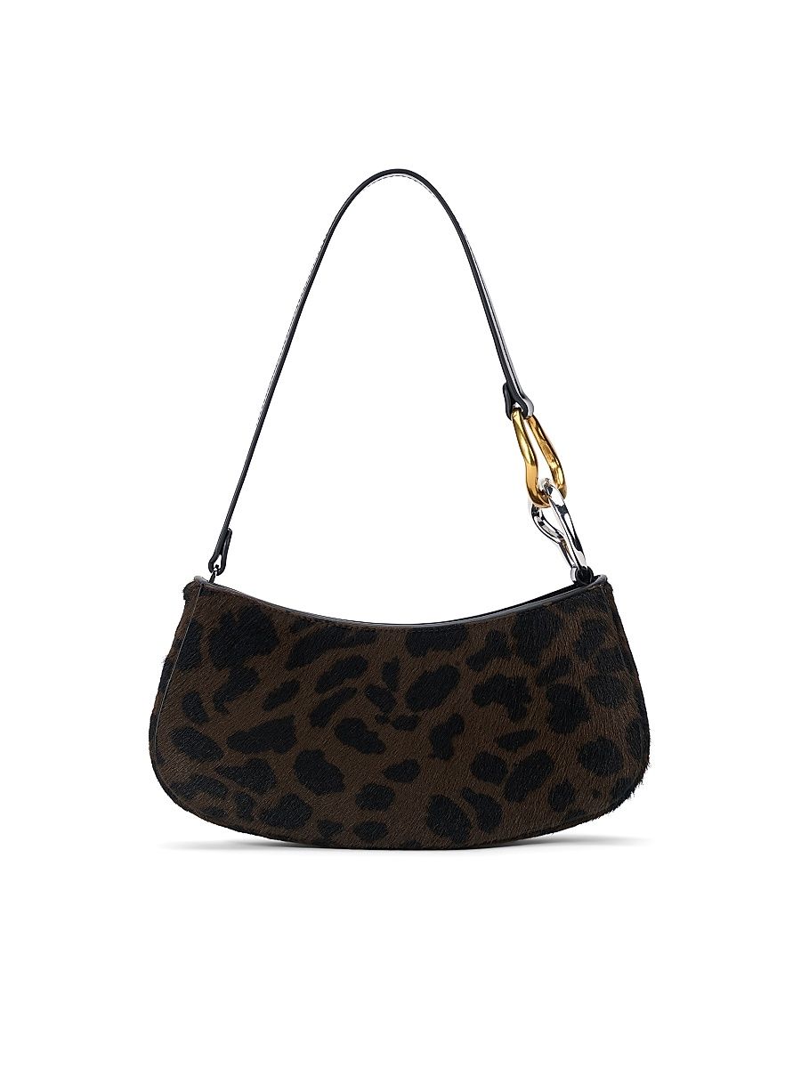 Women's Ollie Leopard-Print Calf Hair Shoulder Bag - Leopard