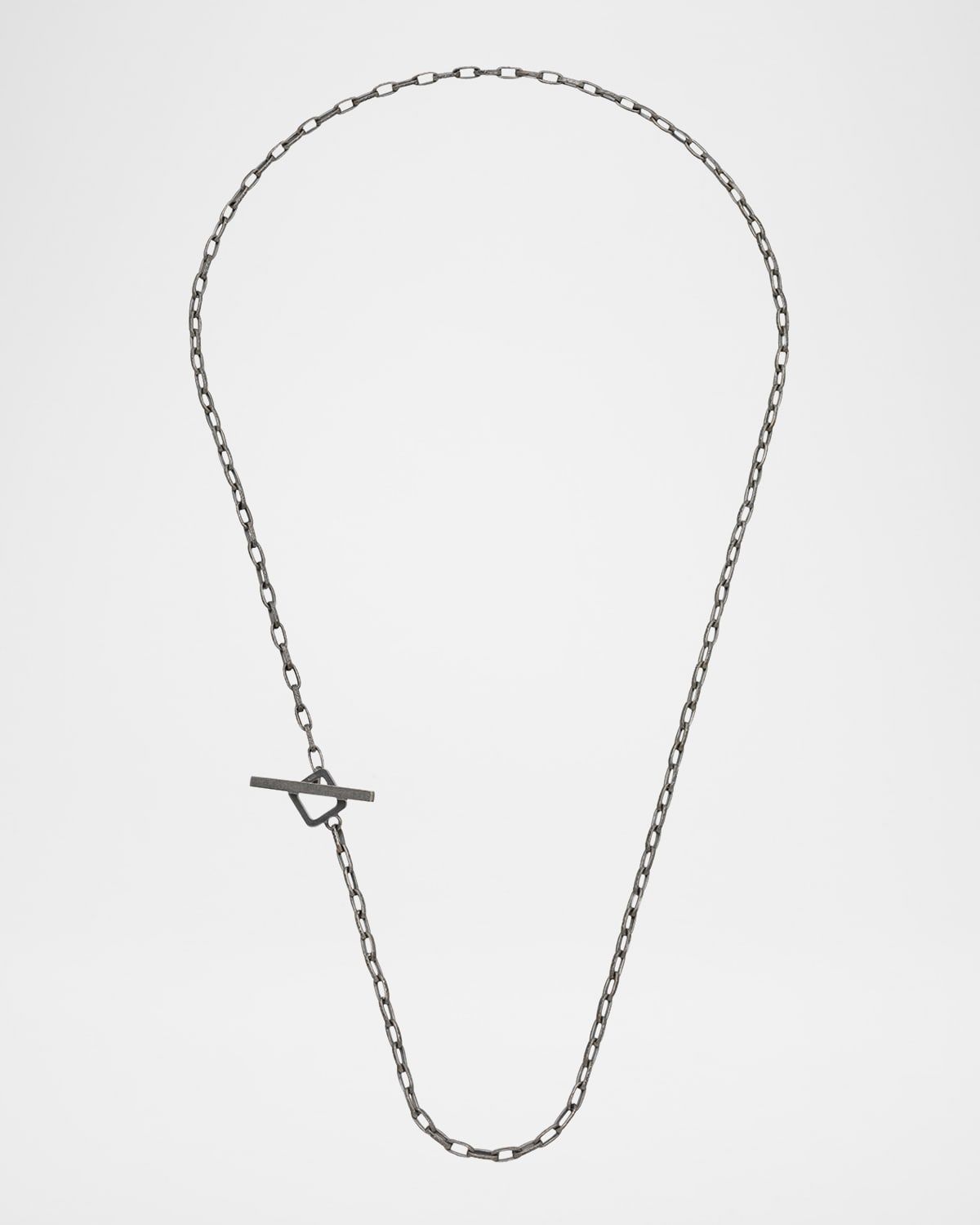 Men & apos;s Ulysses Hand Etched Link Lariat Necklace in Silver, 62mm