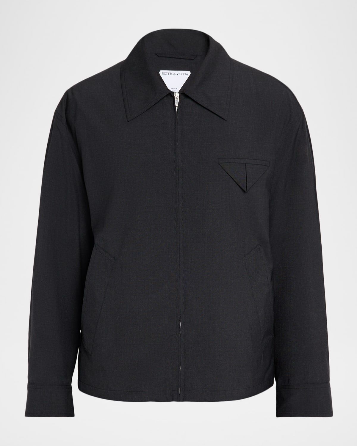Men & apos;s Wool Triangle-Pocket Full-Zip Blouson