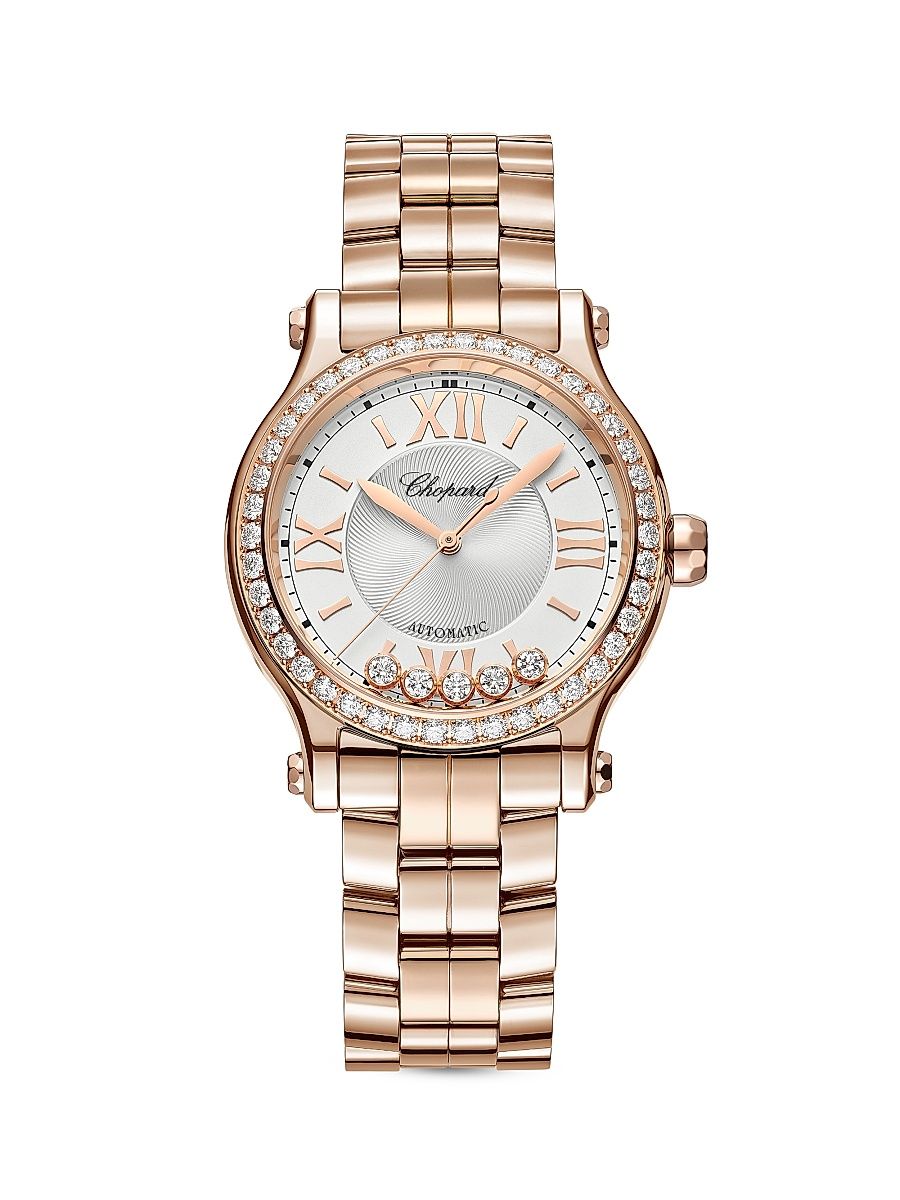 Women's Happy Sport 18K Rose Gold & 1.25 TCW Diamond Bracelet Watch/33MM