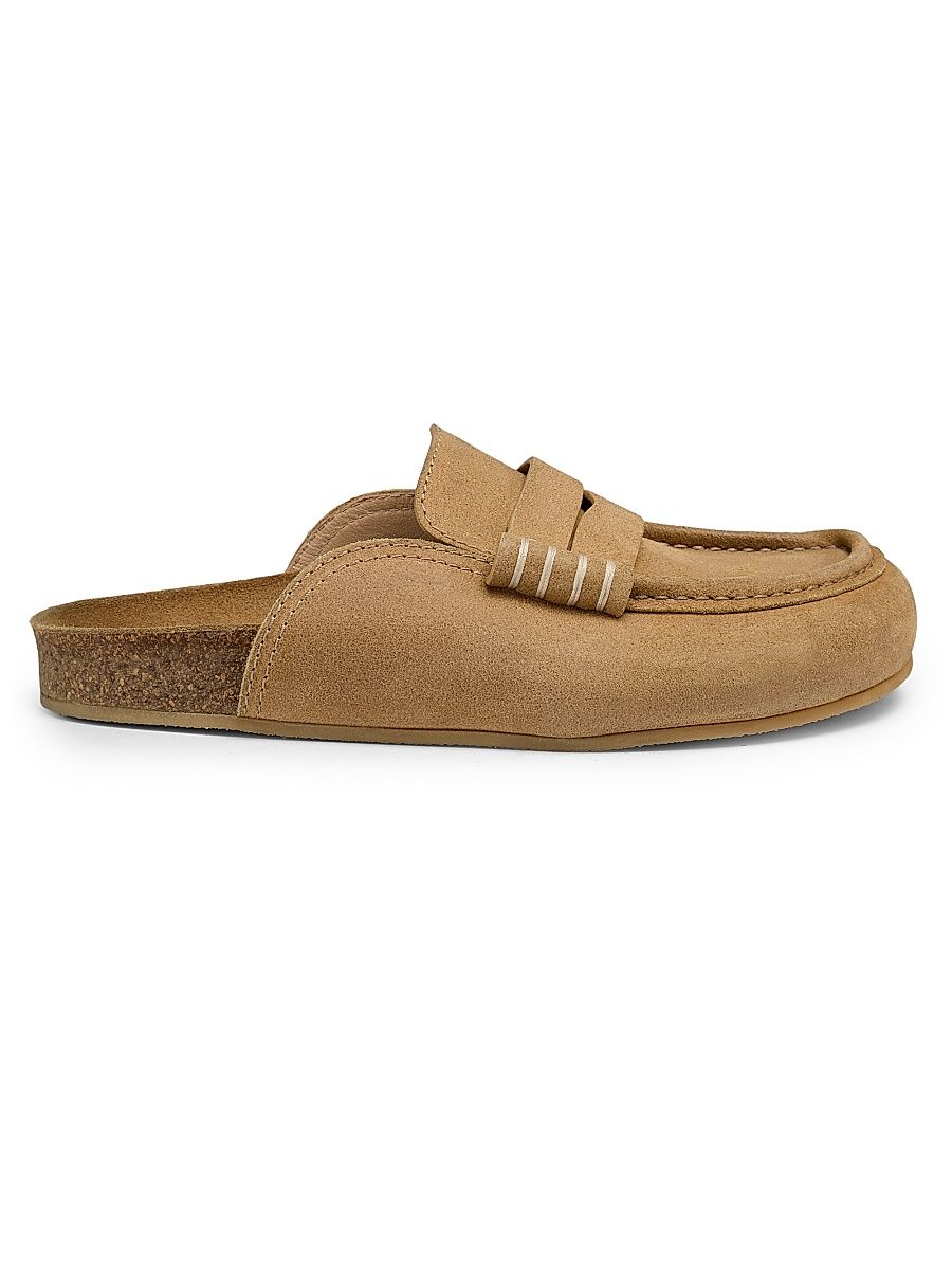 Women's Suede Penny Mules - Mustard - Size 10