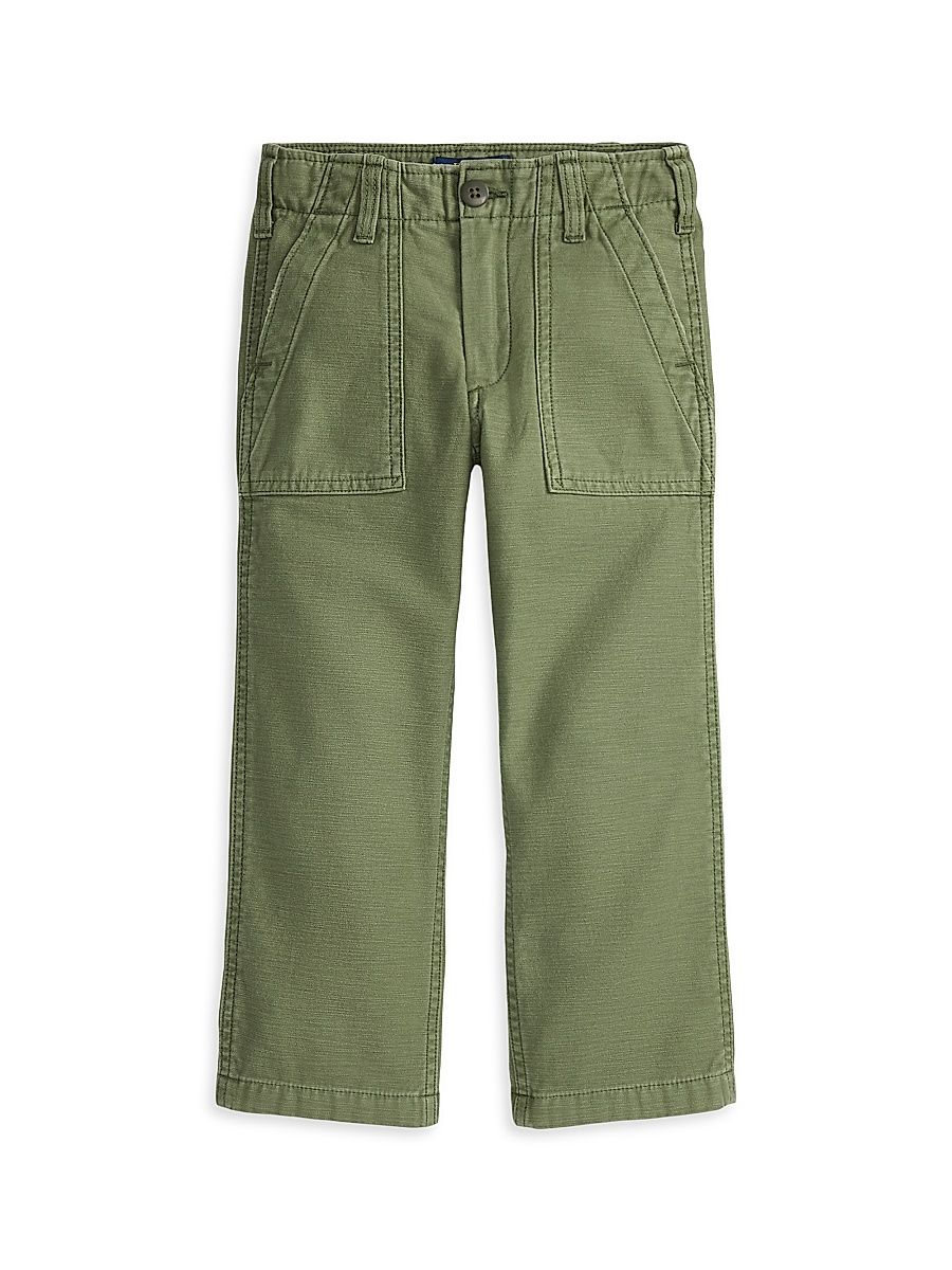 Little Kid's & Kid's Ricky Reverse Sateen Cargo Pants - Olive - Size 16