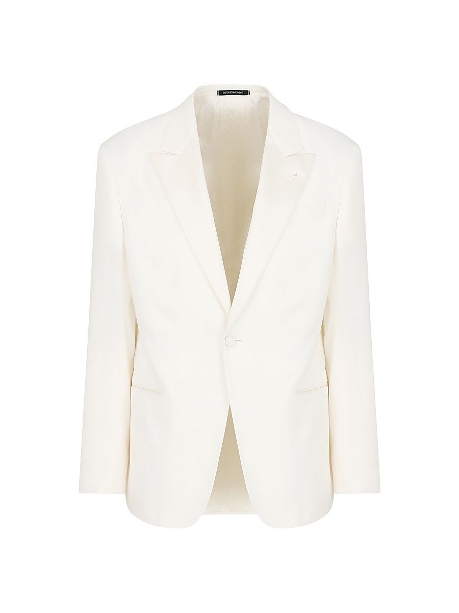 Men's Satin-Lapel Dinner Jacket - Cloud Dancer - Size 42