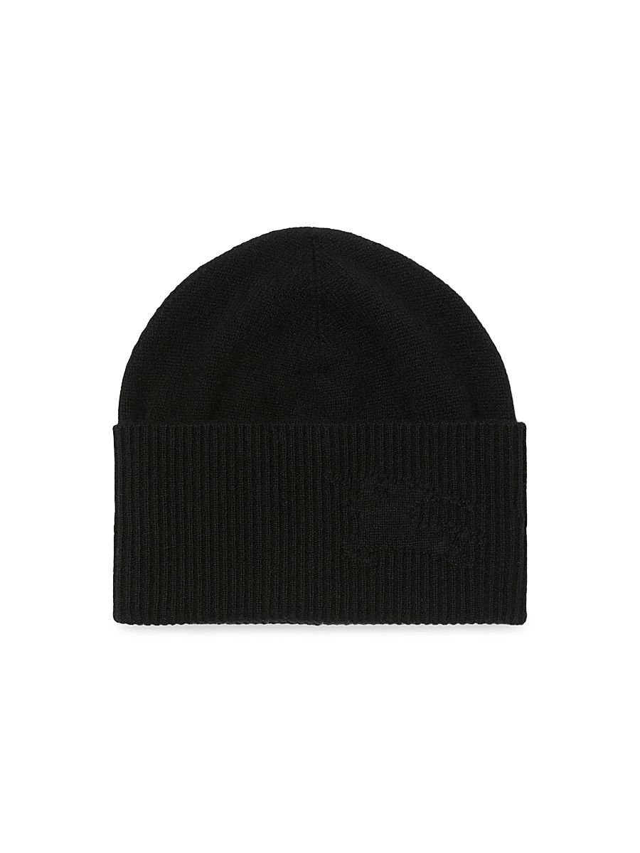 Women's Cashmere EKD Beanie - Black
