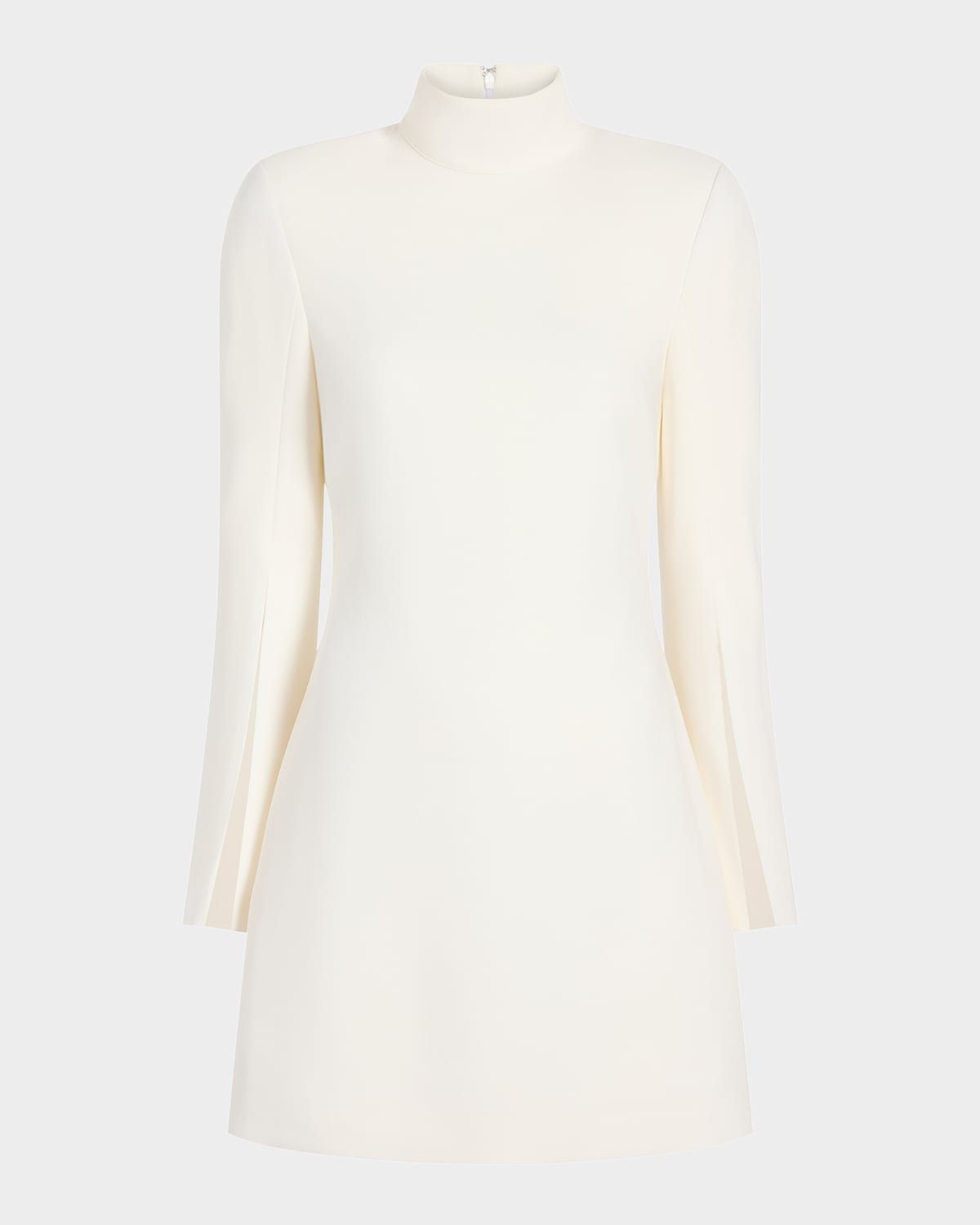 Drapey Crepe Mock-Neck Mini Dress