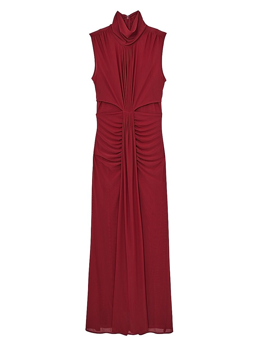 Women's Daniella Draped Maxi Dress - Dark Red - Size Large