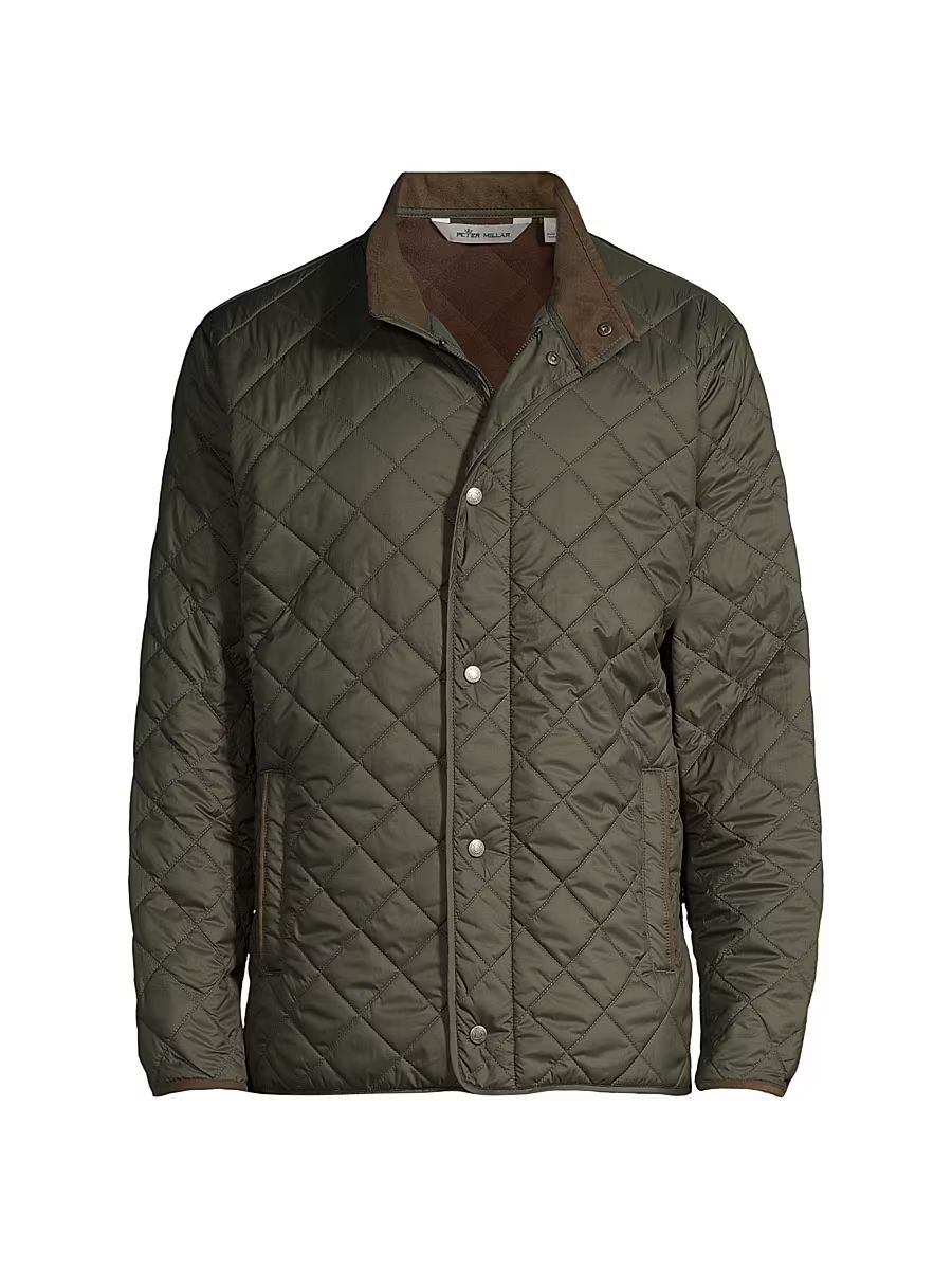 Men's Suffolk Quilted Travel Coat - Olive - Size XXL