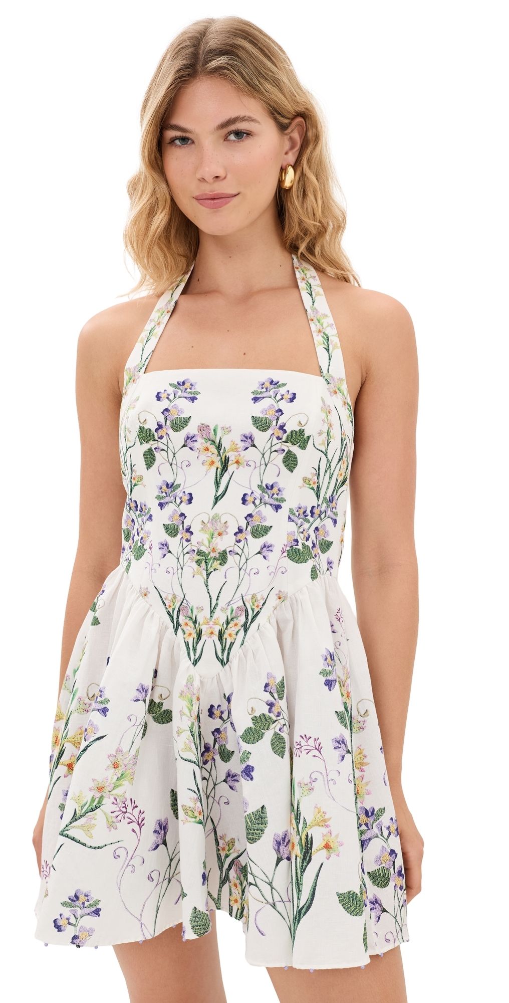 Hemant and Nandita Anya Corseted Mini Dress Ivory L