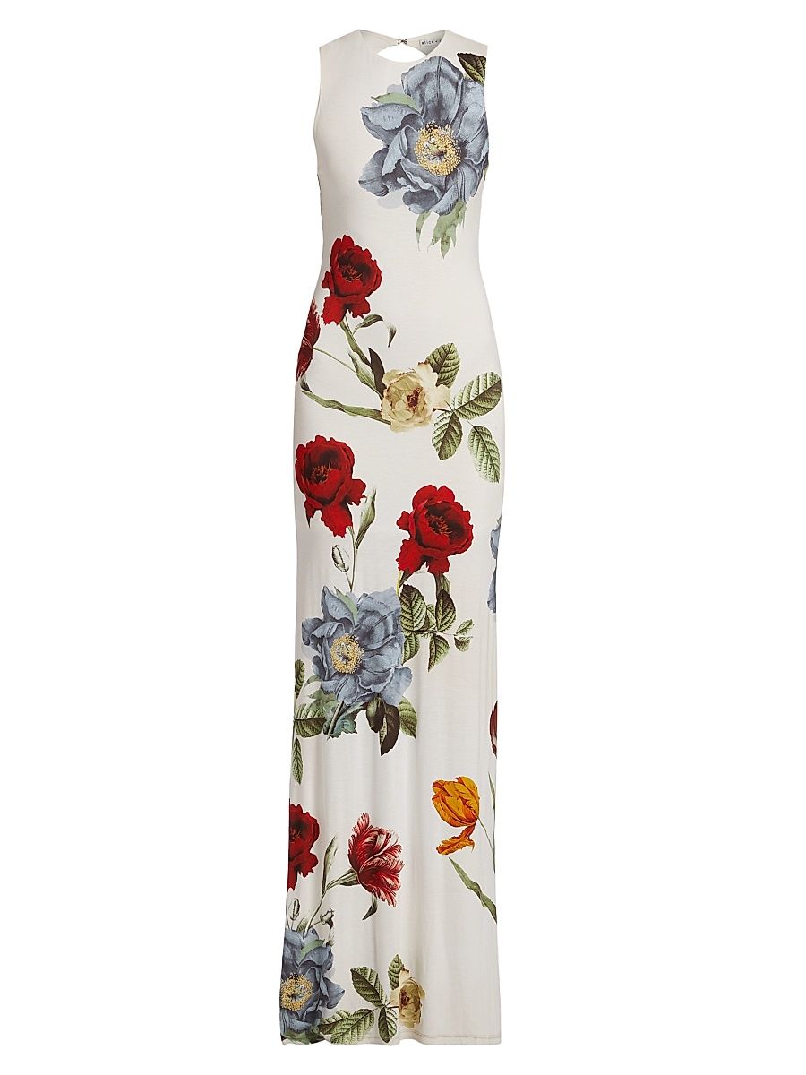 Women's Delora Open-Back Sleeveless Maxi Dress - Provence Floral - Size 4