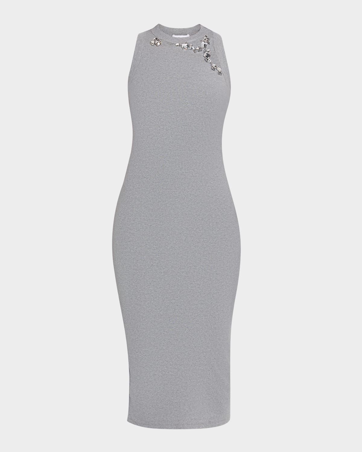 Crystal Distressed Sleeveless Midi Tank Dress