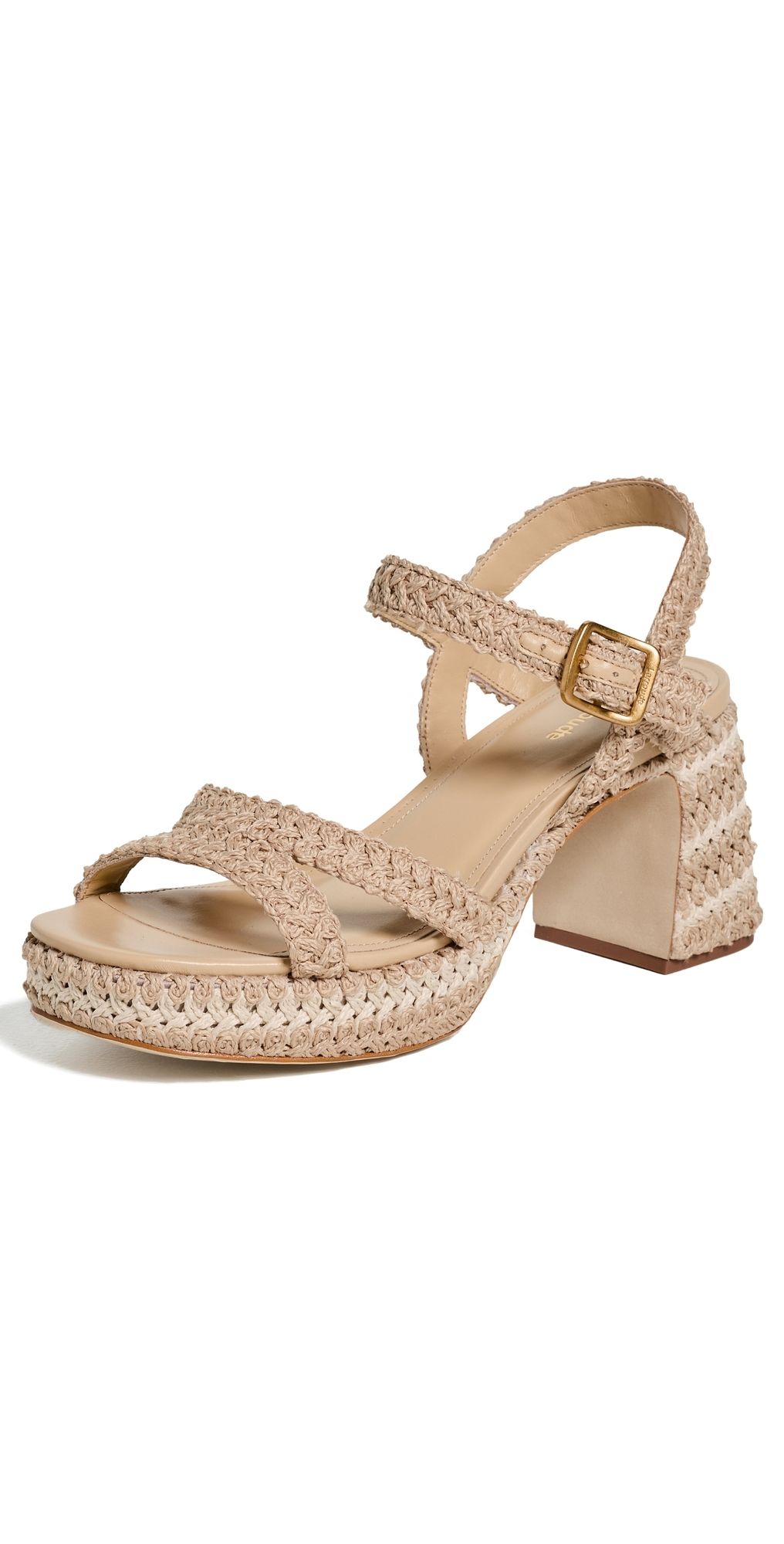 Larroudé Jolene Low Crochet Sandals Natural Crochet 11
