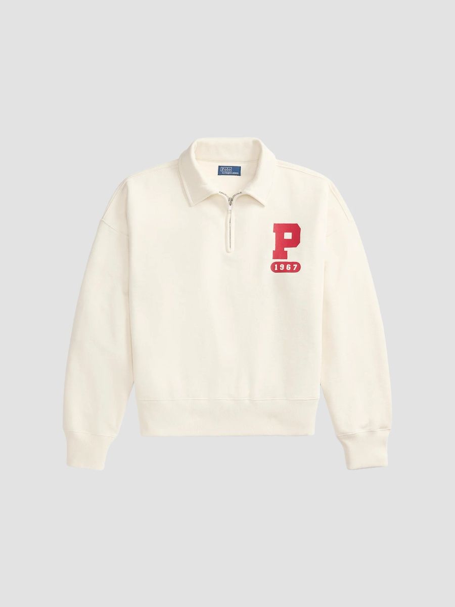 Polo Ralph Lauren Women's Vintage Fleece Quarter-Zip Sweatshirt - Warm White - Size XS
