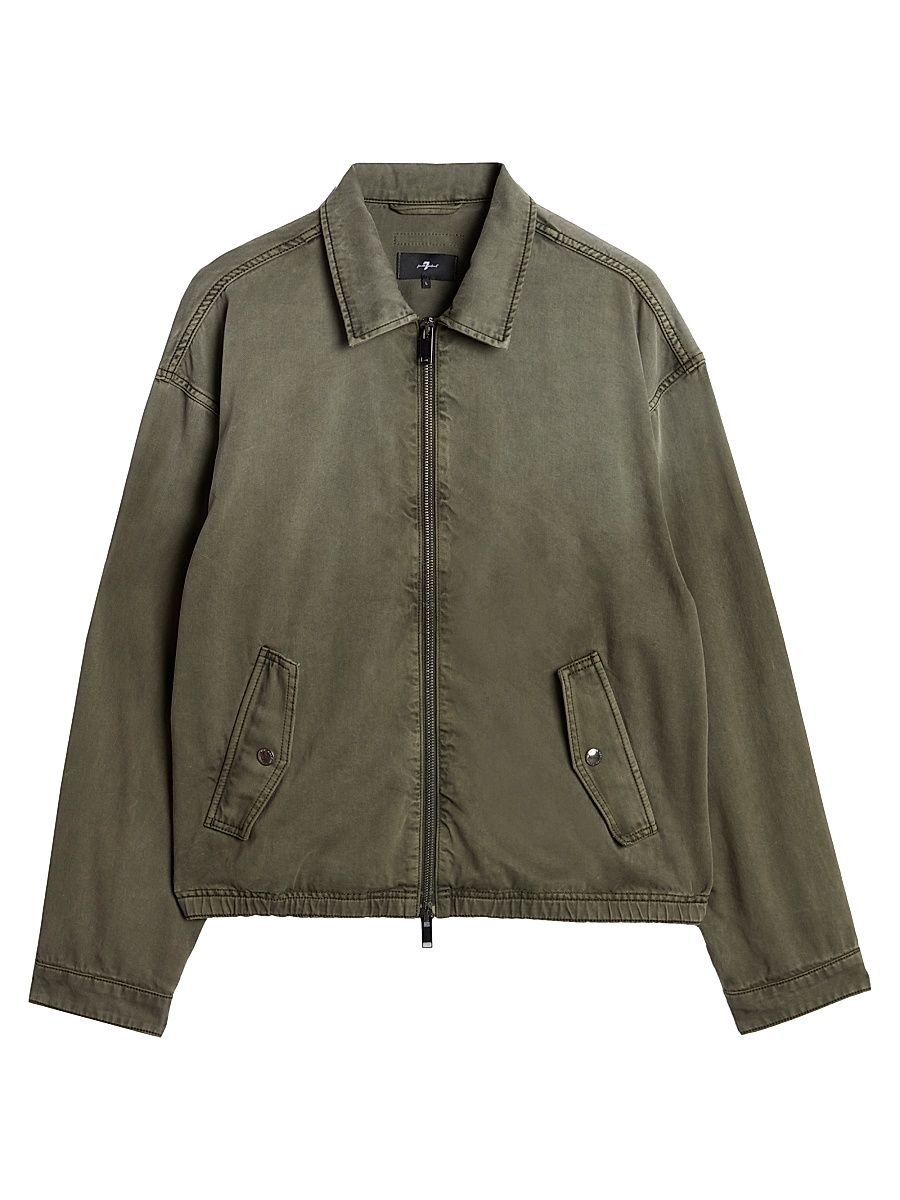 Men's Aviator Cotton-Blend Jacket - Sunfaded Moss - Size XL