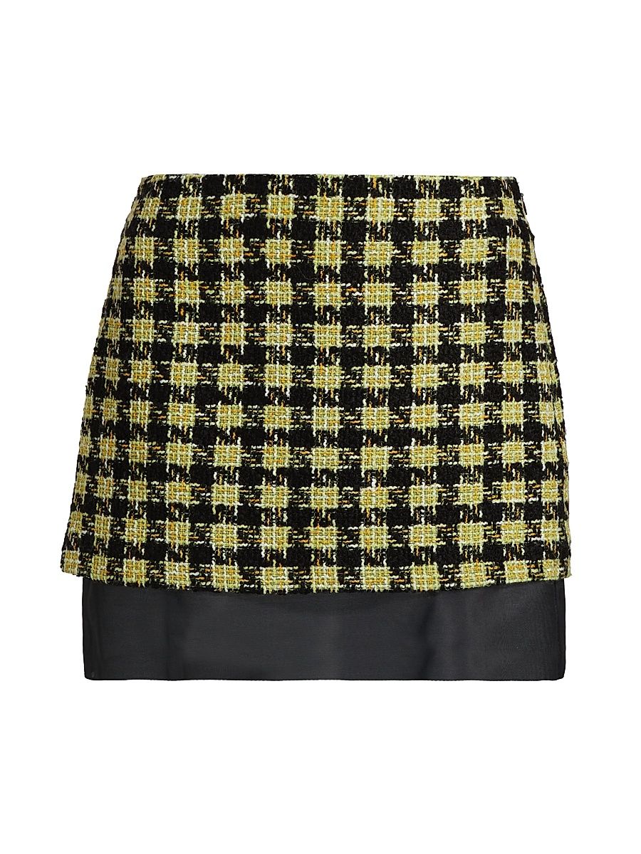 Women's Spencer Tweed & Organza Miniskirt - Jet Citron Multi - Size 12