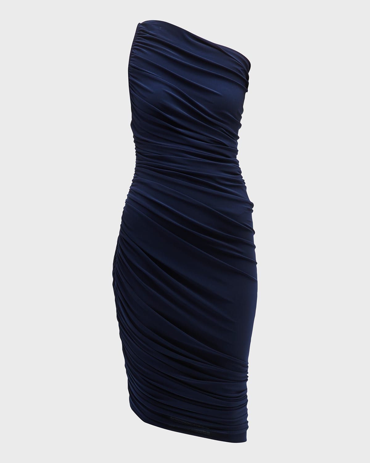 Diana Shirred One-Shoulder Asymmetric Dress