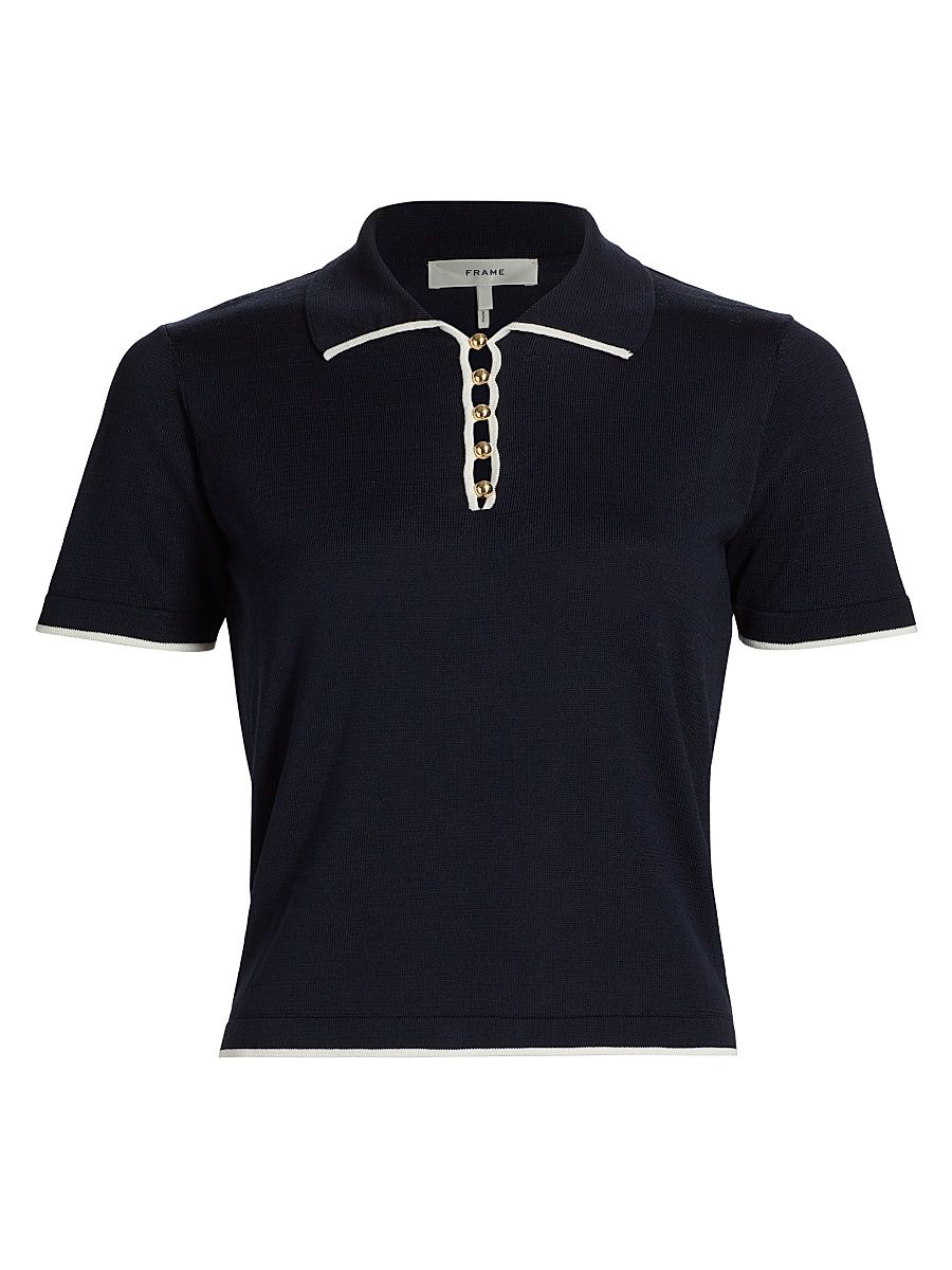 Women's The Sport Cotton Short-Sleeve Polo Shirt - Navy Multi - Size Small
