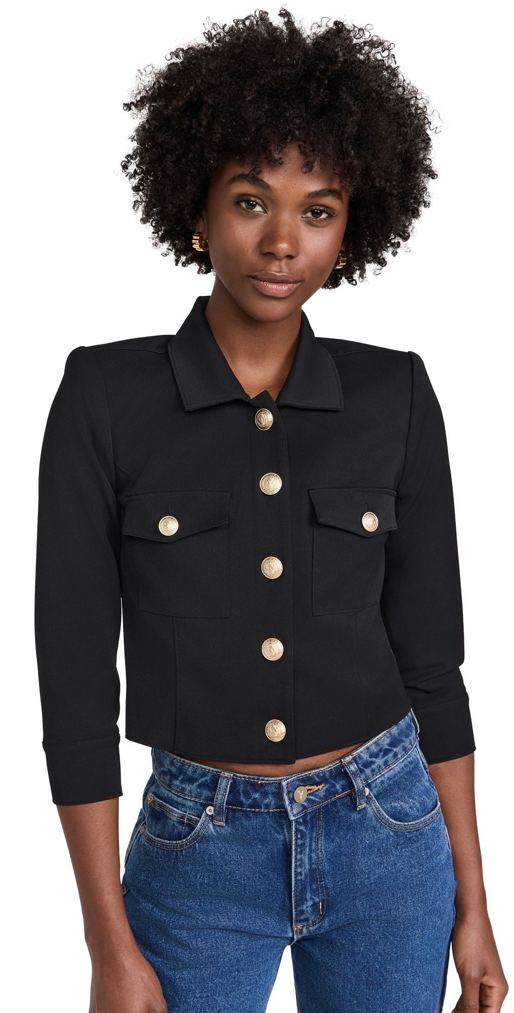 L'AGENCE Kumi Croppd Fitted Jacket Black 4