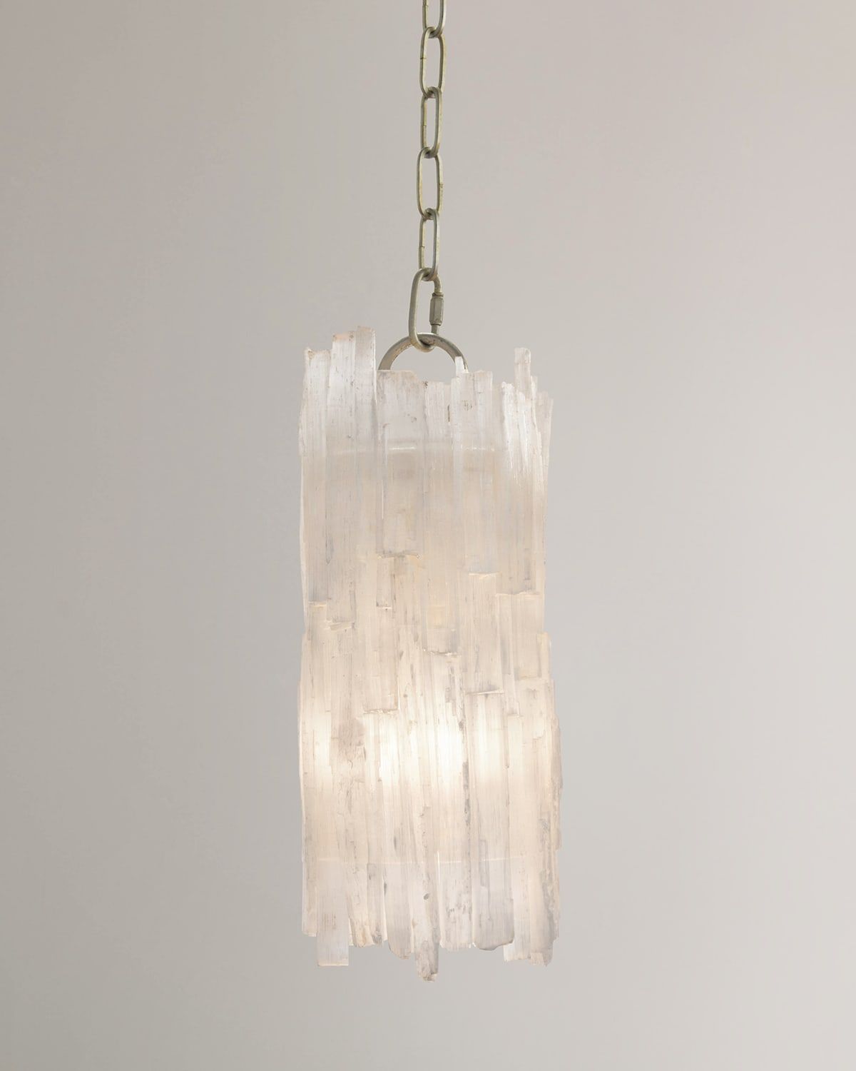 Natural Selenite-Shaded 1-Light Pendant