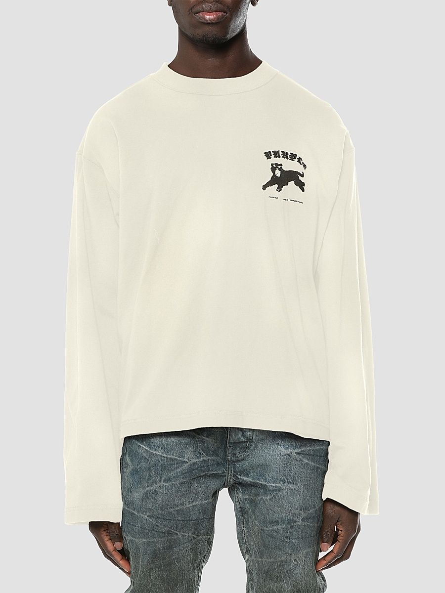 Men's Graphic Cotton Shirt - Off White - Size XXL