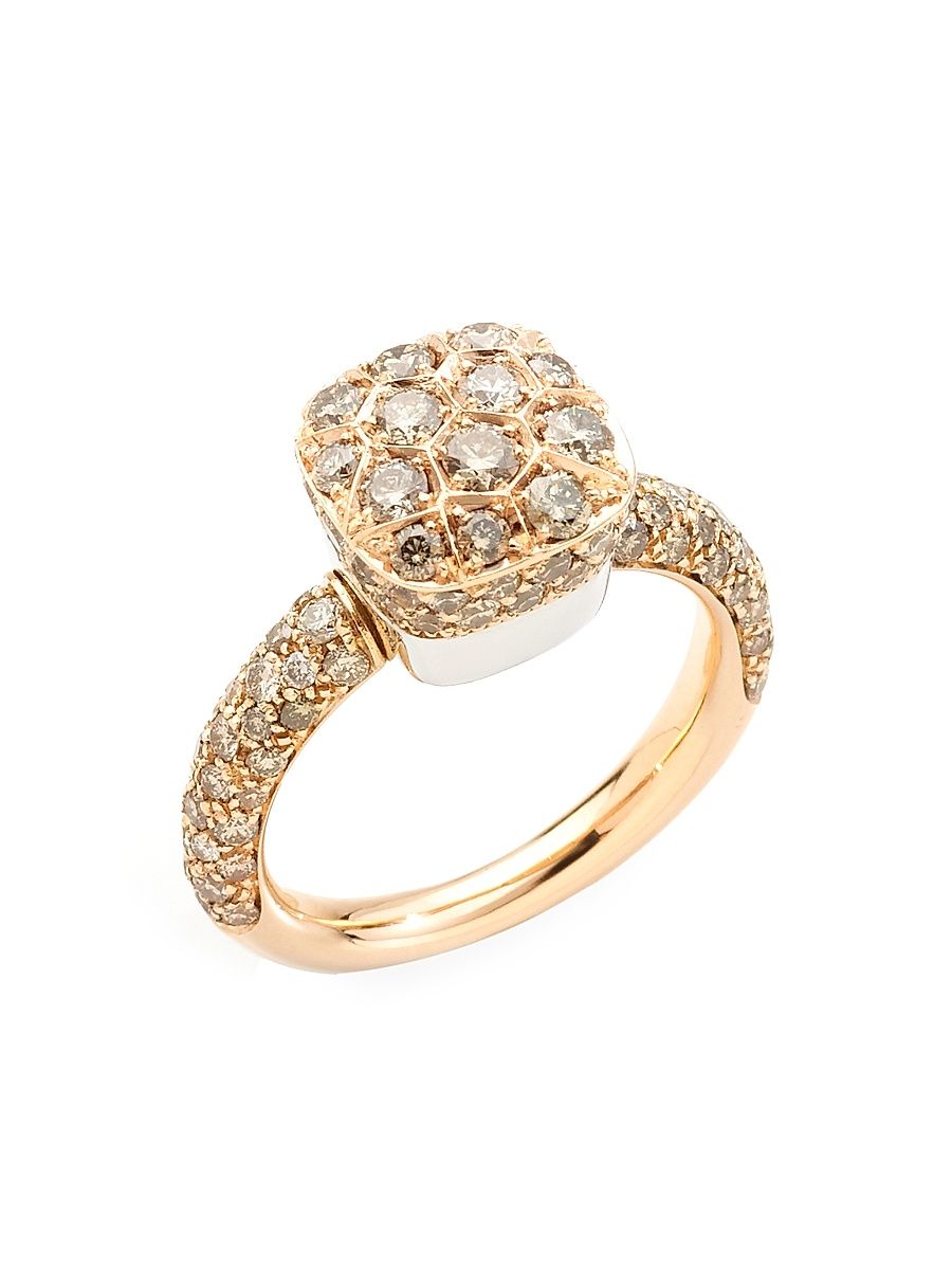Women's Nudo Classic 18K Rose Gold, 18K White Gold & Brown Diamond Ring - Rose Gold - Size 6.75