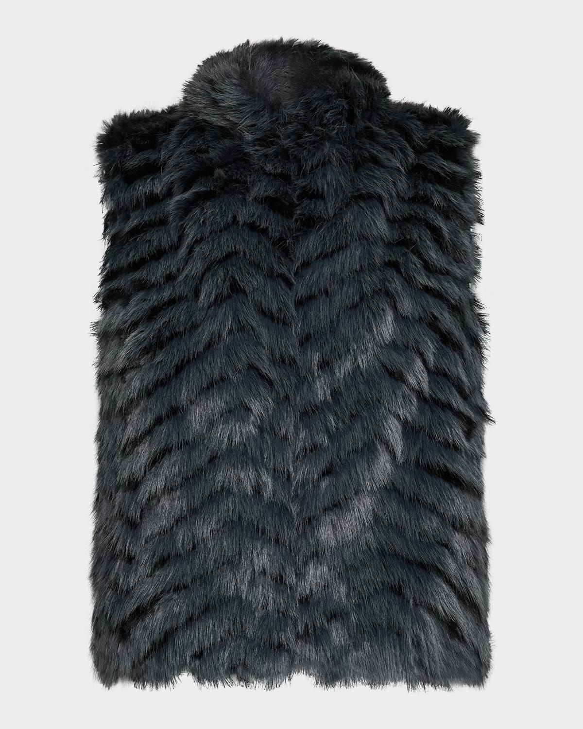 Plush Faux Fur Striped Vest