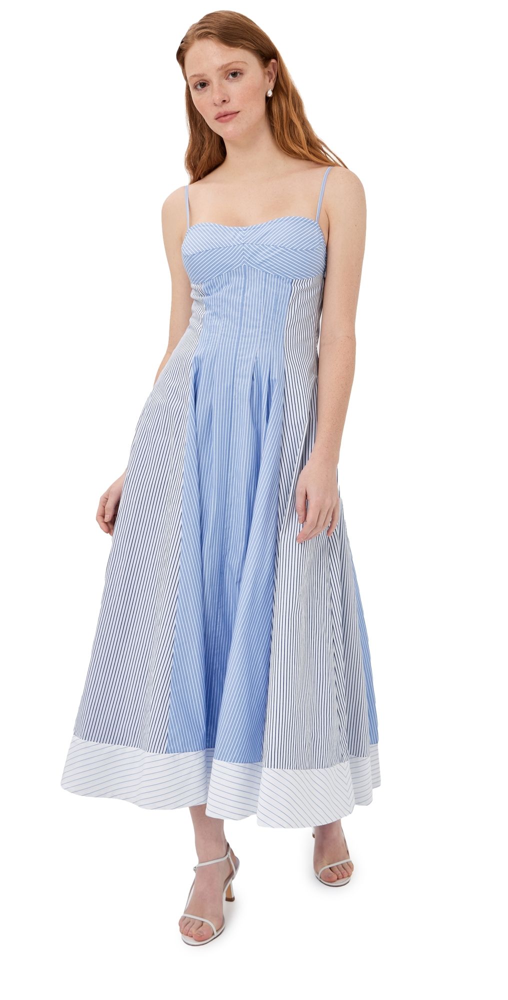 SIMKHAI Chamberlain Cotton Midi Dress Periwinkle Multi Stripe 2