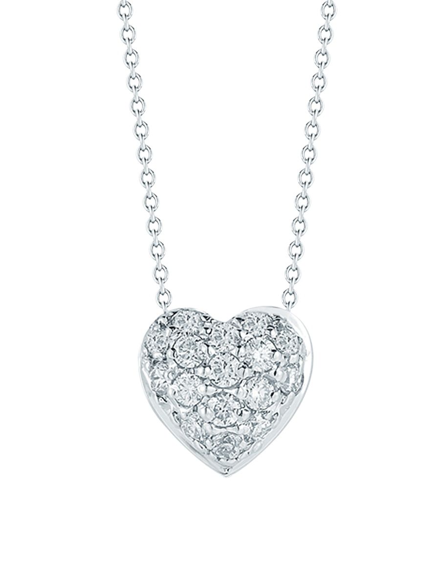 Women's Tiny Treasures 18K White Gold & 0.15 TCW Diamond Heart Pendant Necklace - White Gold