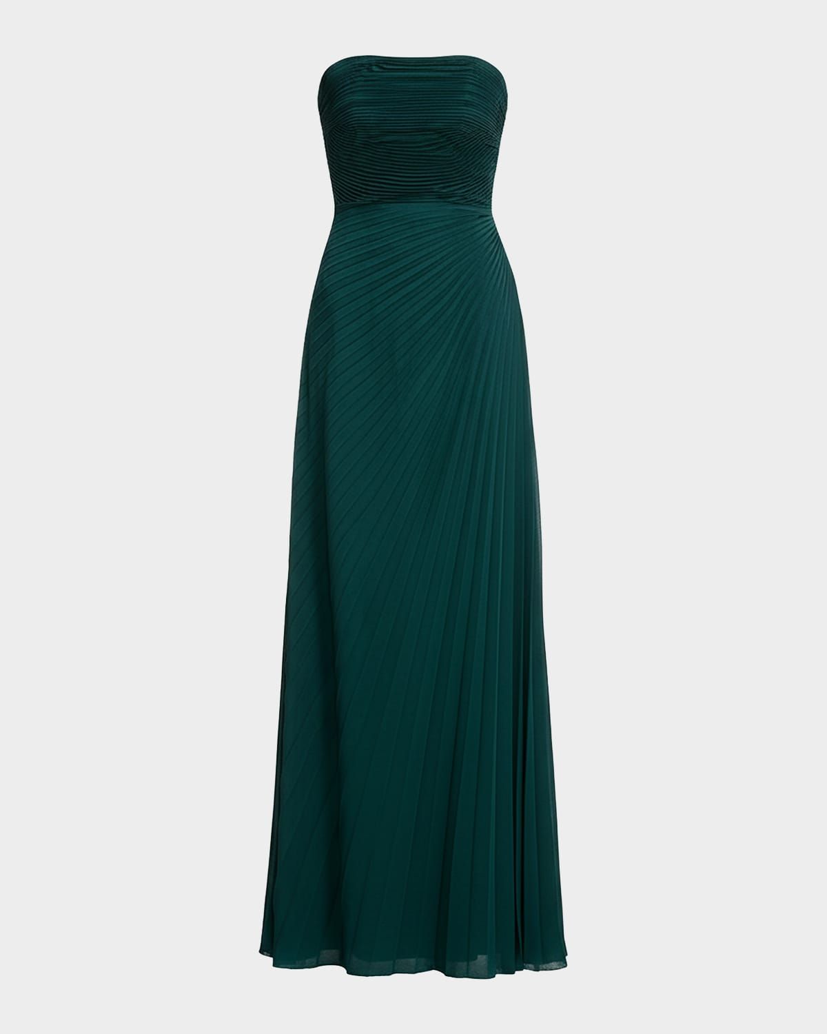 Kinley Strapless Pleated Satin Gown